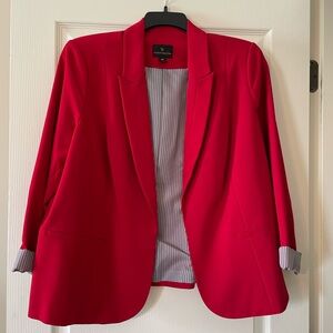 Worthington Red Blazer Structured Suit Jacket